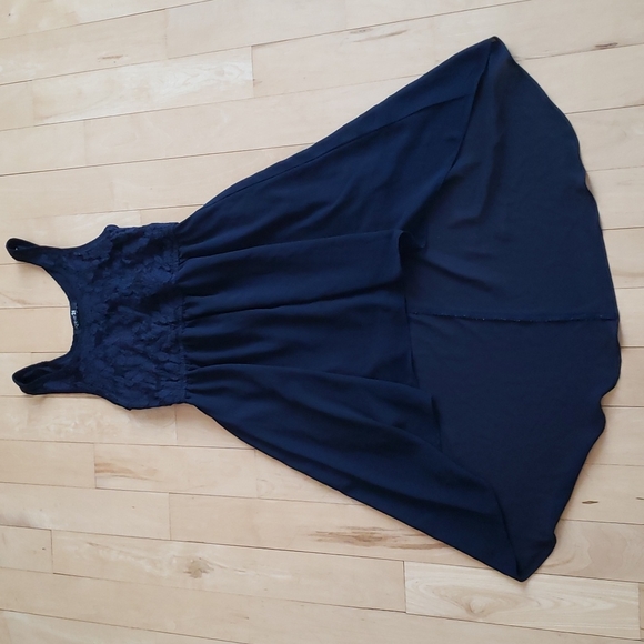 Forever 21, Size Juniors Small HiLow Mini dress. Color Navy - Picture 1 of 7